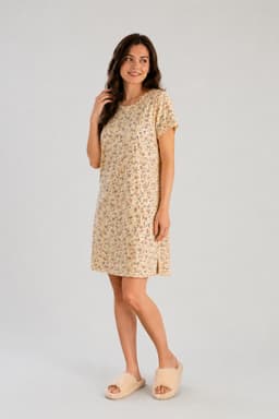 Short Printed House Dress