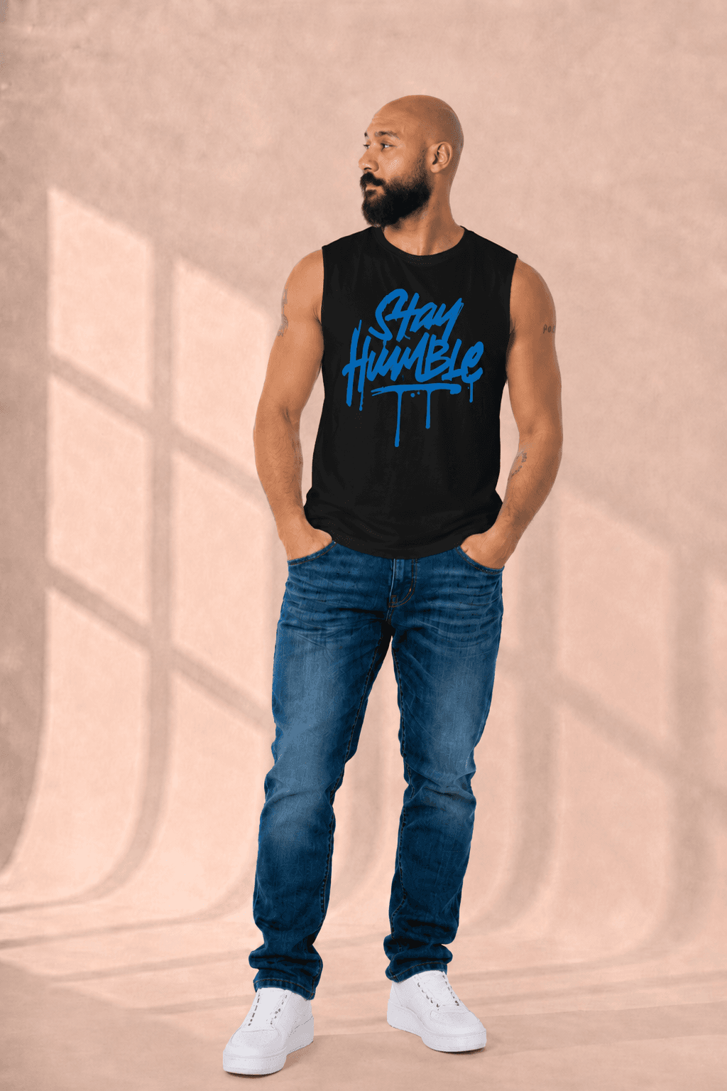 Men’s Sleeveless Stay Humble T-Shirt